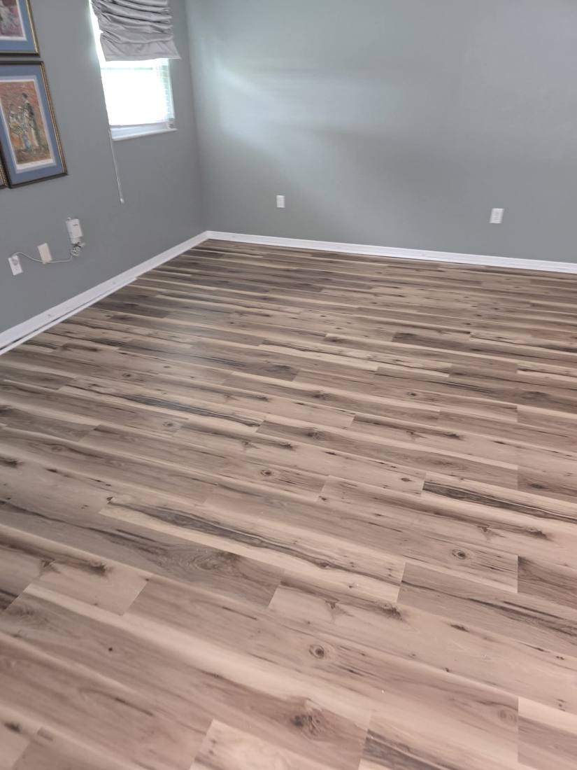 Bedroom with new laminate floor